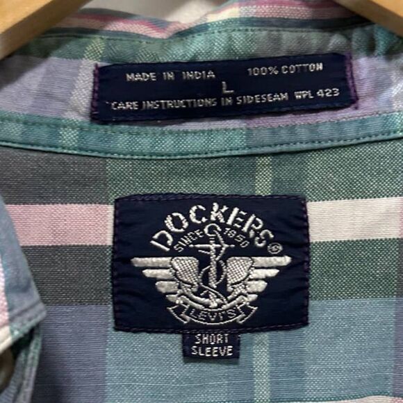 Dockers / Levis Mens Plaid Button Up Casual Shirt - Size‎ Large - Picture 3 of 6